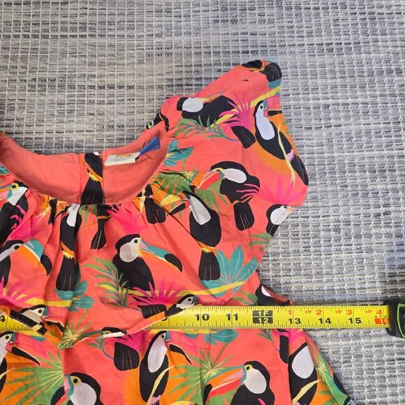 Farm Rio Anthropologie Dress Girls 3T Toucan Birds Tropical Ruffled Travel Beach - Picture 8 of 10